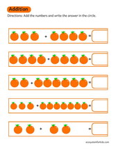 Addition 1 to 10 worksheet